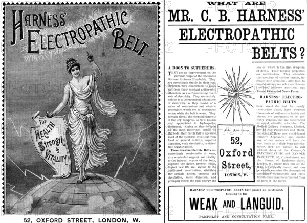Advertisement for Mr. C. B. Harness’ Electropathic Belts, 1890. Creator: Unknown.