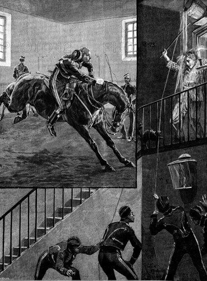 Sketches of military life: the new Subaltern: day and night, 1890. Creator: R. Taylor.