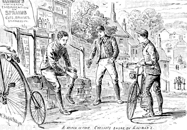 Advertisement for Elliman’s Universal Embrocation, 1890. Creator: William Stanfield Sturgess.