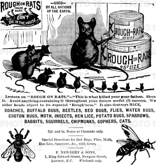 Advertisement for Rough on Rats, 1890. Creator: Unknown.