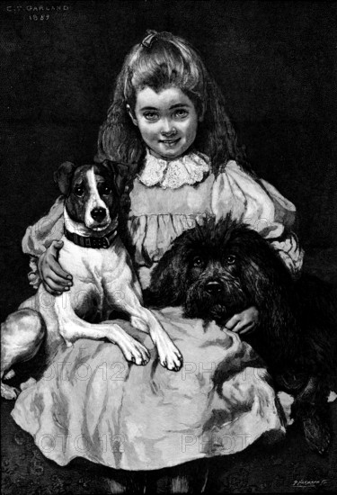 Bosom Friends - by C. T. Garland, in the Royal Academy Exhibition, 1890.  Creator: P Naumann.