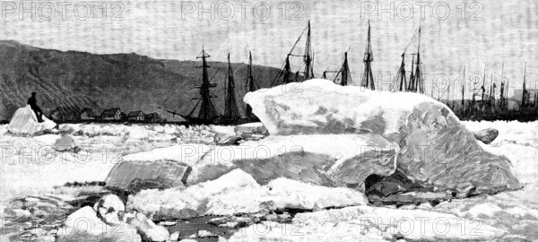 Sketches in Newfoundland: early Spring in St. John’s Harbour, 1890. Creator: Unknown.