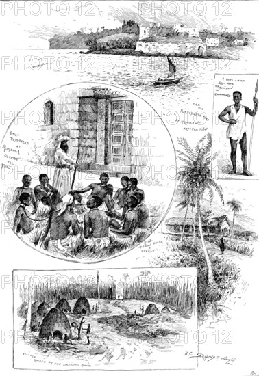 Sketches in British East Africa, 1890. Creator: Unknown.