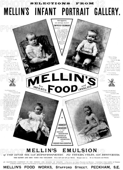 Advertisement for Mellin's Food for Infants and Invalids, 1895. Creator: Unknown.