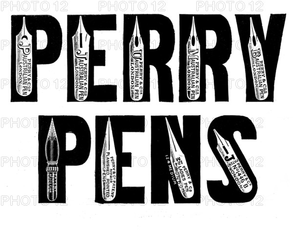 Advertisement for Perry Pens, 1895. Creator: Unknown.