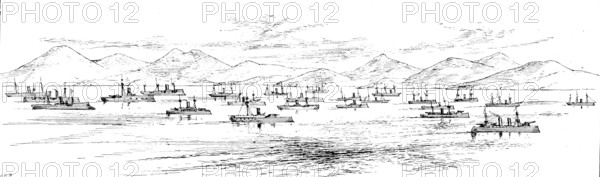 Ta-Lien-Whan Bay, with the Japanese Fleet, (1895). Creator: Carl Hentschel.