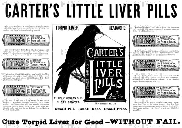 Advertisement for Carter's Little Liver Pills, 1895. Creator: Unknown.