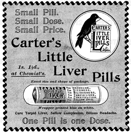 Advertisement for Carter's Little Liver Pills, 1895. Creator: Unknown.