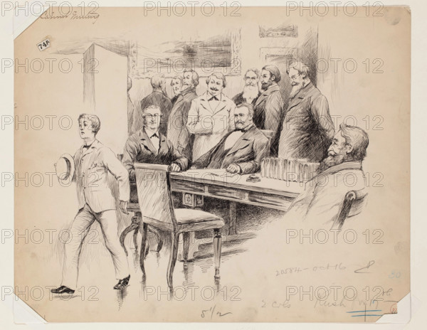 Cabinet Meeting, late 19th century. Creator: Maurice Thompson.