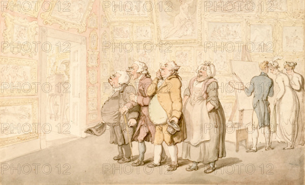 Mr. Michell's Picture Gallery, Grove House, Enfield, c1817. Creator: Thomas Rowlandson.