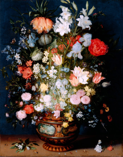 Bouquet of Flowers in a Ceramic Vase, c1610. Creator: Jan Brueghel the Younger.
