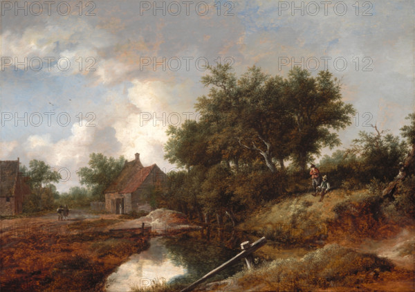 Path Leading to Farms by a Wooded Brook, c1645. Creator: Isaack Ruisdael.