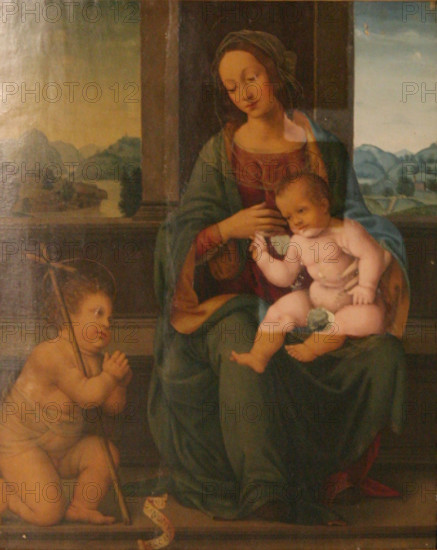 Madonna and Child with the Little St. John Baptist, 15th or 16th century. IMAGE? Creator: Lorenzo di Credi.