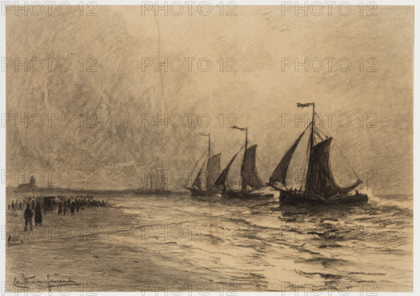 The Herring Fleet, Katwijk, c1860-1920. Creator: Carel Nicolaas Storm.