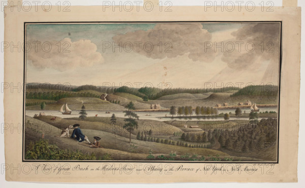 A View of Greenbush on the Hudsons River near Albany in the Province of New York, 1766. Creator: Thomas Davies.