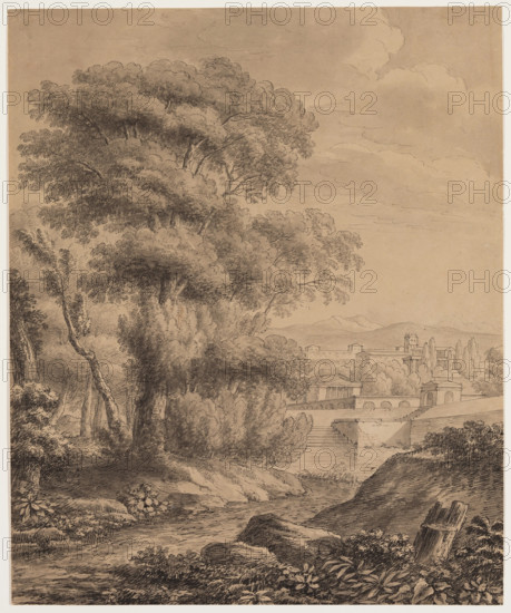 Classical Landscape with a City, c1800s. Creator: Luigi Gasparini.