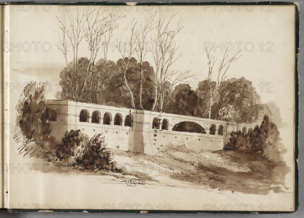 Landscape with Aqueduct, 1832. Creator: Thomas Cole.