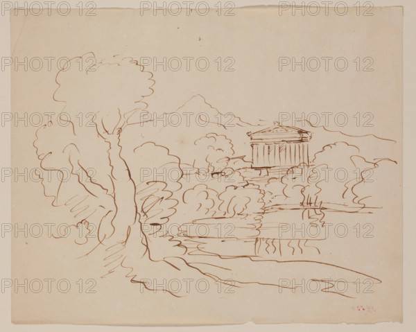Landscape with Greek Temple, c1820-1848. Creator: Thomas Cole.