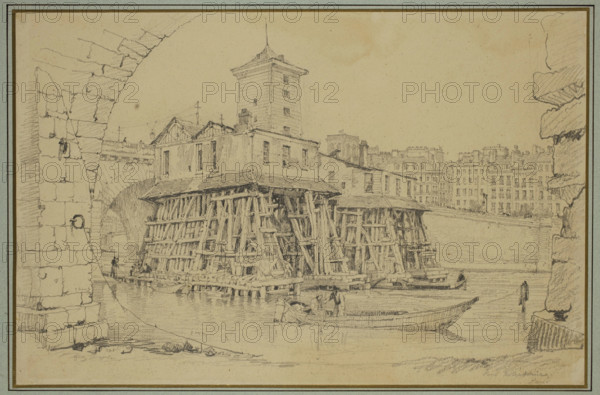 The Notre Dame Pump, Paris, c1810-1850. Creator: Samuel Prout.