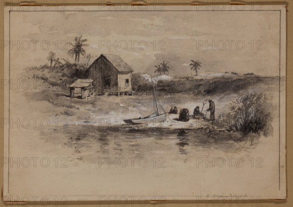 Floridian Homestead, Chocaliska Island, between 1860 and 1905. Creator: Robert Swain Gifford.