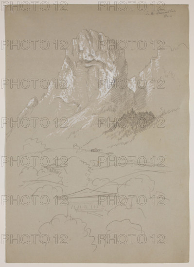 In the Simmenthal Pass, Switzerland, 1841. Creator: Thomas Cole.