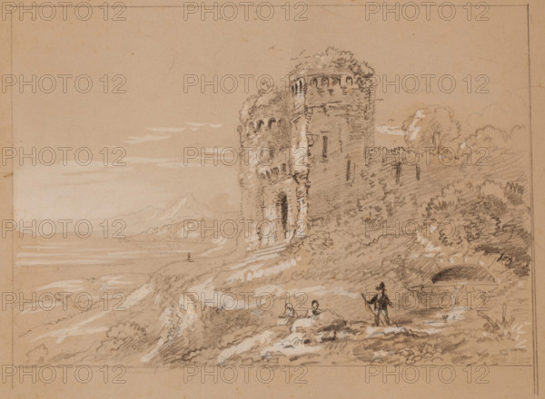 Figures in a Landscape, c1820-1848. Creator: Thomas Cole.