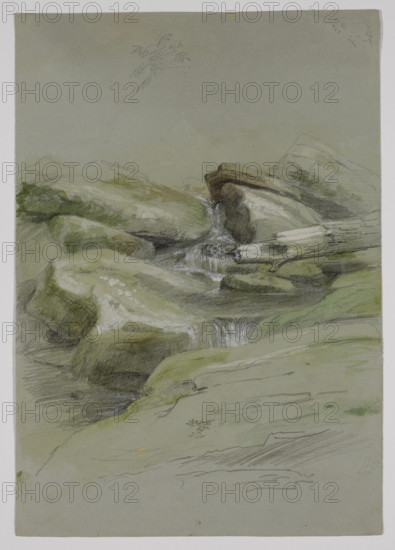 Waterfall and Rocks, between 1840 and 1844. Creator: Thomas Cole.