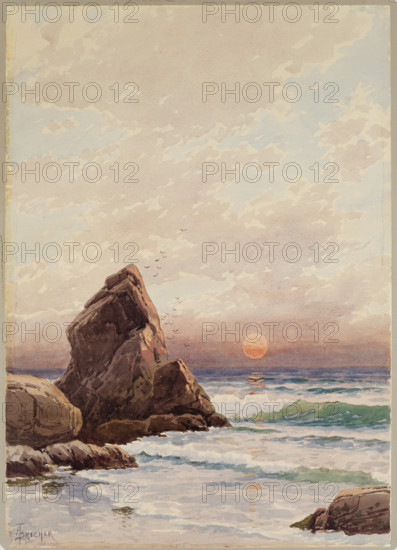 Coastal Scene, Sunset, between 1860 and 1908. Creator: Alfred Thompson Bricher.