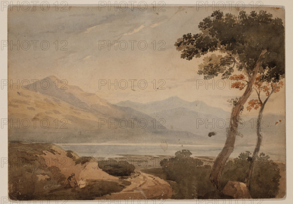 Landscape with Mountain Lake, c1820-1865. Creator: David Claypoole Johnston.