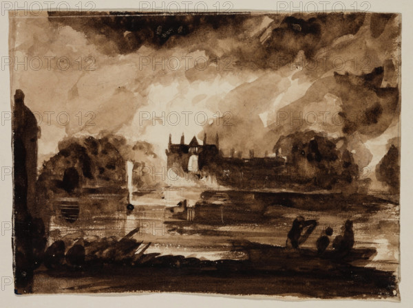 Effect for Newstead Abbey, Nottinghamshire, England, 1830. Creator: Thomas Cole.