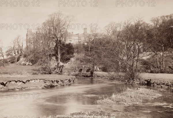 Haddon Hall from the River, Derbyshire, between 1870 and 1880. Creator: George Washington Wilson.