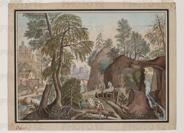 Fantastic Landscape with Peddlars, 1793. Creator: Felix Cavalli.