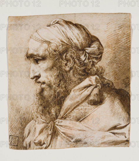 Bust of a Bearded Man with a Turban, 18th century. Creator: Unknown.