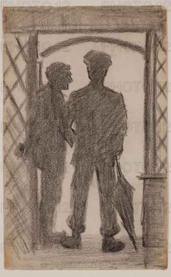 Two Figures in a Doorway, between 1860 and 1897. Creator: Homer Dodge Martin.