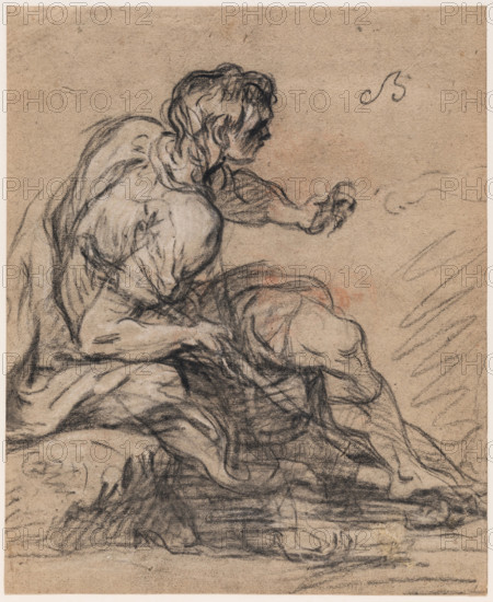 Seated Shepherd, 18th century. Creator: Unknown.