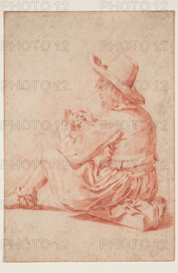 A Young Man Playing Cards, 17th century. Creator: Gerard Terborch II.