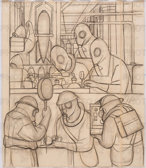 Manufacture of Poisonous Gas Bombs, 1932. Creator: Diego Rivera.