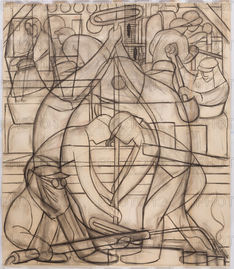 Commercial Chemical Operations, 1932. Creator: Diego Rivera.