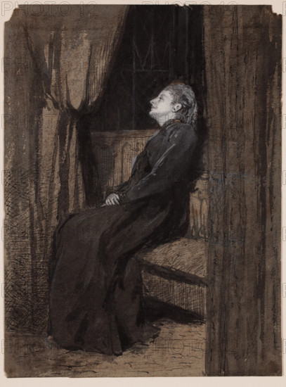 Seated Woman, between 1860 and 1895. Creator: Thomas Hovenden.