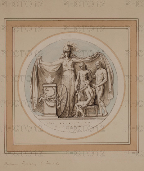 Britannia Protecting the Fine Arts, c1770s. Creator: Benjamin West.