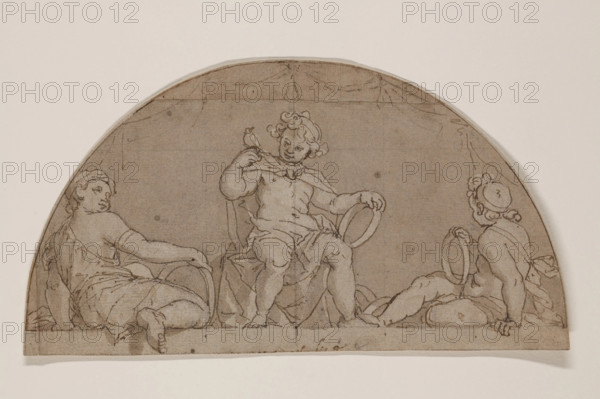 Study for a Lunette with Three Youths Holding Rings, between late 16th and early 17th century. Creator: Unknown.