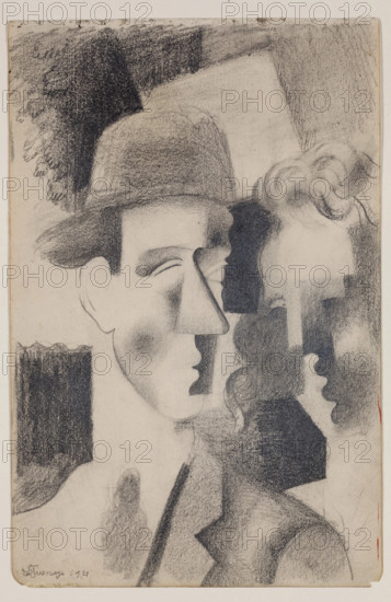 Two Heads, 1921. Creator: Roger de la Fresnaye.