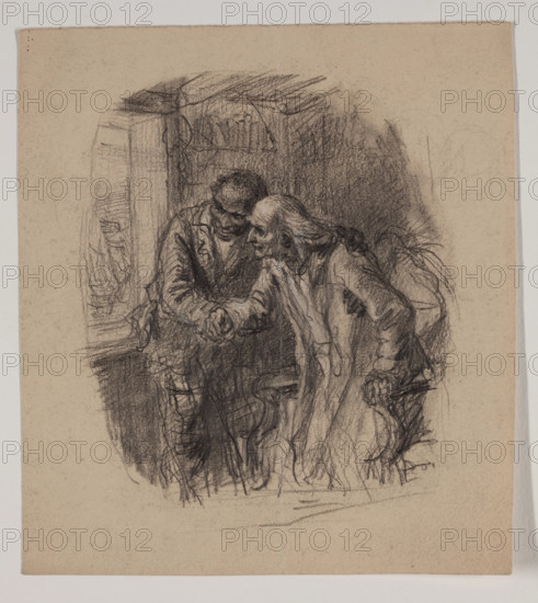 Old Man and Negro, late 19th century. Creator: Felix Octavius Carr Darley.