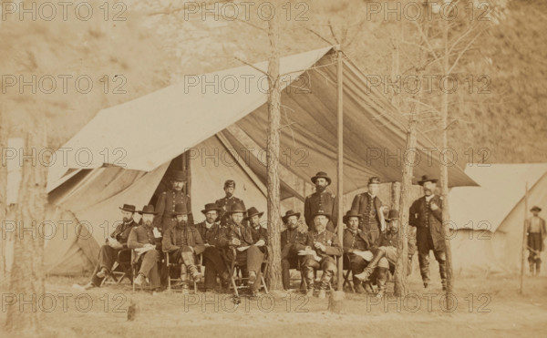General Grant and Staff, between 1860 and 1865. Creator: Mathew Brady.