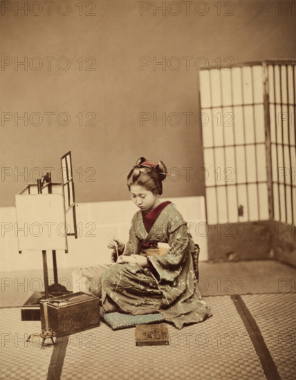 Interior - Young Woman Writing, c1885. Creator: Unknown.