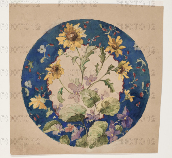 Daisies and Periwinkles, between 1870 and 1926. Creator: Albert Louis Dammouse.