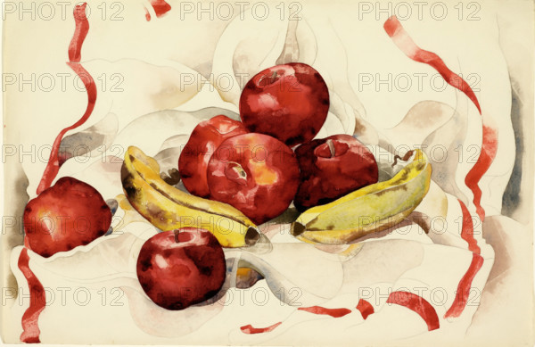 Still Life with Apples and Bananas, 1925. Creator: Charles Demuth.