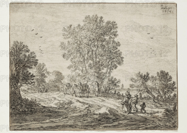 Landscape with Figures, 1654. Creator: Pieter Molijn.