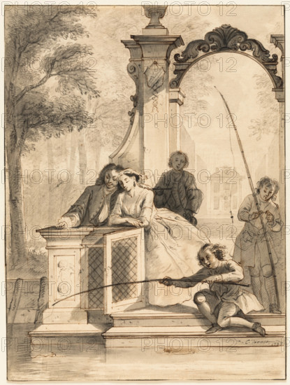 Fishing Party, 1738. Creator: Cornelis Troost.