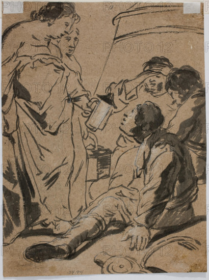 Mary Magdalen at the Tomb of Christ, 17th century. Creator: Leonard Bramer.